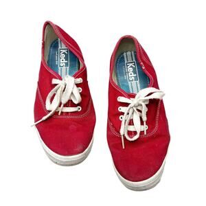 Keds Original Red Canvas Sneaker Shoes Classic Minimalist US 7 UK 4.5 EUR 37.5